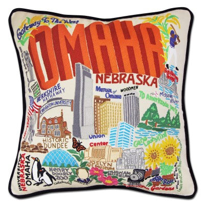 Omaha Hand-Embroidered Pillow Omaha Hand-Embroidered Pillow