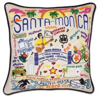 Santa Monica Hand-Embroidered Pillow Santa Monica Hand-Embroidered Pillow