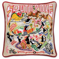 South Pole Hand-Embroidered Pillow South Pole Hand-Embroidered Pillow