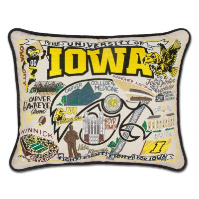 University of Iowa University Collegiate Embroidered Pillow University of Iowa University Collegiate Embroidered Pillow