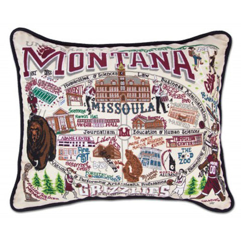 University of Montana Collegiate Embroidered Pillow University of Montana Collegiate Embroidered Pillow