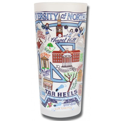 University of North Carolina Collegiate Frosted Glass Tumbler University of North Carolina Collegiate Frosted Glass Tumbler