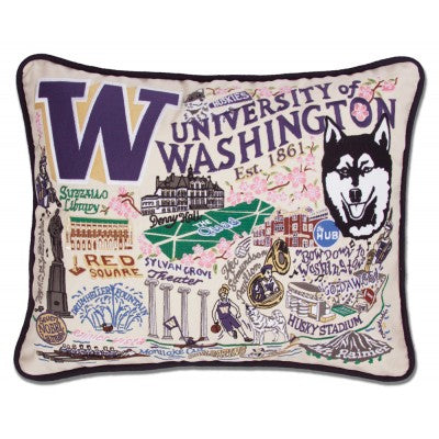 University of Washington Collegiate Embroidered Pillow University of Washington Collegiate Embroidered Pillow