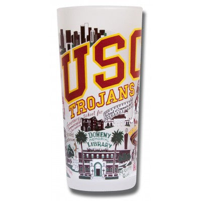 USC Collegiate Frosted Glass Tumbler USC Collegiate Frosted Glass Tumbler