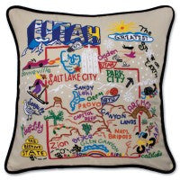 State of Utah Hand-Embroidered Pillow State of Utah Hand-Embroidered Pillow