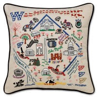 Washington DC Hand-Embroidered Pillow Washington DC Hand-Embroidered Pillow