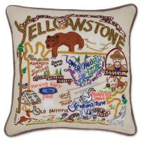 Yellowstone Hand-Embroidered Pillow Yellowstone Hand-Embroidered Pillow