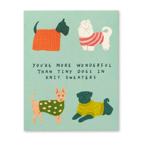 Tiny Dogs in Knit Sweaters Card