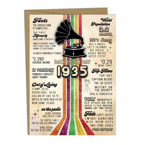 Back in the Day Card - 1935