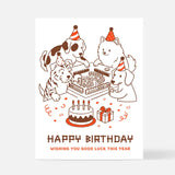 Mahjong Dogs Birthday Card