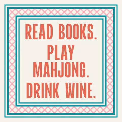 Books Mahjong Wine Cocktail Napkins