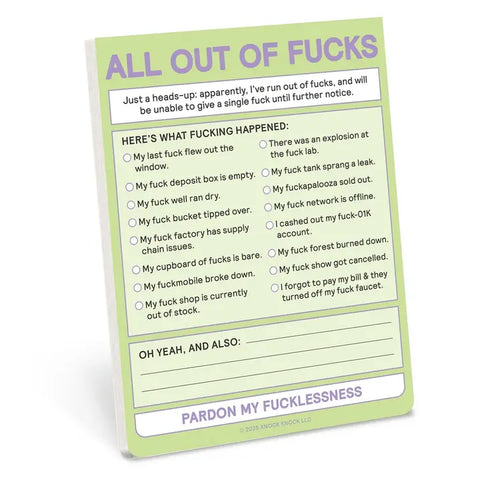 All Out of Fucks Nifty Notes