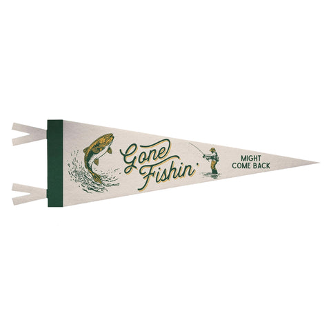 Gone Fishin' Neutral Felt Pennant