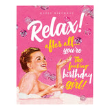 Relax Bubbles Birthday Card