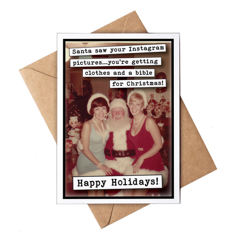 Santa Saw Your Instagram Christmas Card