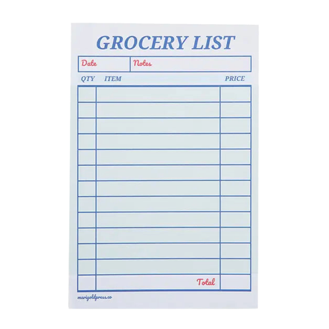 Guest Check Notepad Grocery List