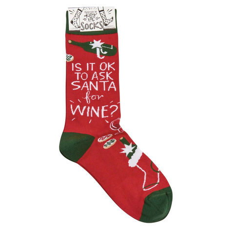 Socks - Ask Santa for Wine