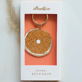 Bagel Enamel Keychain