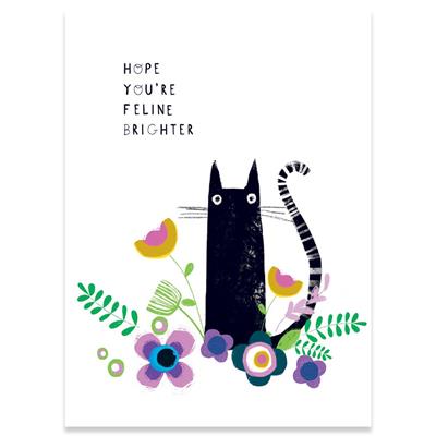 Feline Brighter Get Well Card