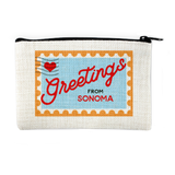 Sonoma Postage Stamp Zip Pouch