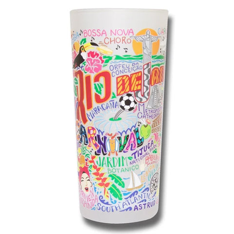 Rio De Janeiro Frosted Glass Tumbler