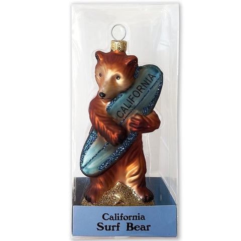 California Surf Bear Ornament