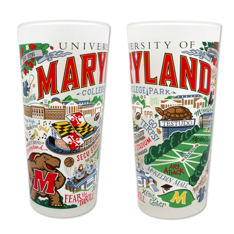 University of Maryland Frosted Glass Tumbler