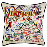 State of Virginia Hand-Embroidered Pillow