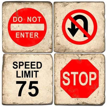 Traffic Signs Drink Coasters