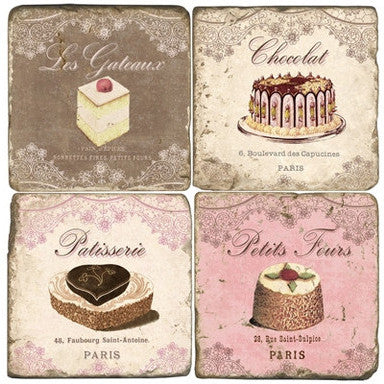 French Desserts Drink Coasters