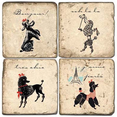 French Poodle Drink Coasters
