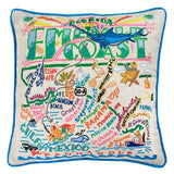 Emerald Coast Hand-Embroidered Pillow