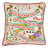 Night Before Xmas Hand-Embroidered Pillow