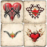 Hearts Aflame Drink Coasters