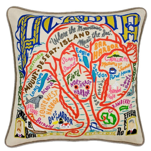 Acadia Hand-Embroidered Pillow