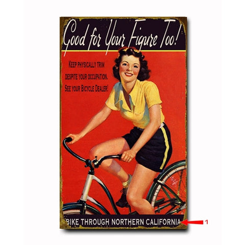 Bicycle Girl Custom Sign