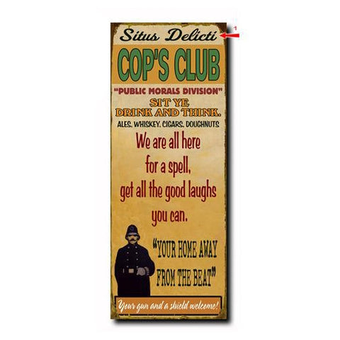 Cop's Club Custom Sign