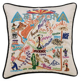 State of Arizona Hand-Embroidered Pillow