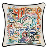 State of Michigan Hand-Embroidered Pillow