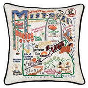 State of Missouri Hand-Embroidered Pillow