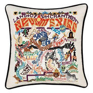 State of New Mexico Hand-Embroidered Pillow