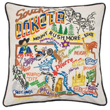 State of South Dakota Hand-Embroidered Pillow