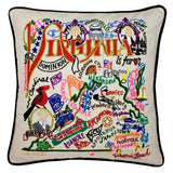 State of Virginia Hand-Embroidered Pillow