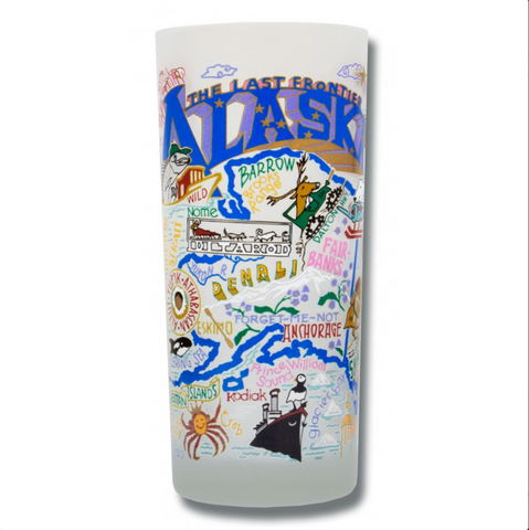 State of Alaska Frosted Glass Tumbler