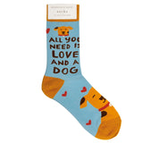 Socks - All You Need is Love & a Dog - Blue