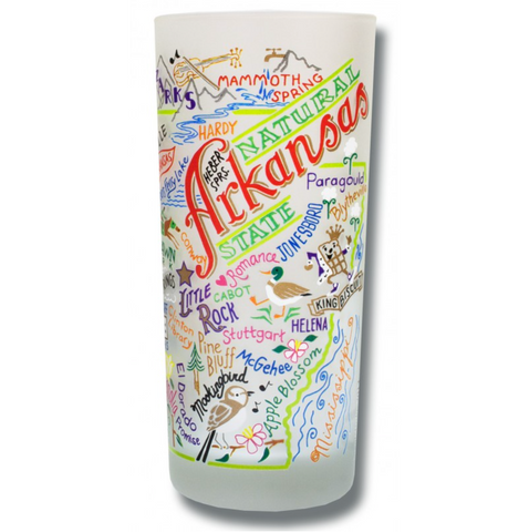 State of Arkansas Frosted Glass Tumbler