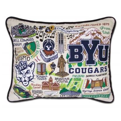 Brigham Young University Collegiate Embroidered Pillow