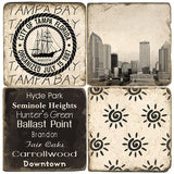 Tampa B&W Drink Coasters