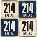 Dallas Area Code 214 Drink Coasters