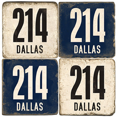 Dallas Area Code 214 Drink Coasters